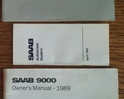 1989 Saab 9000 Owner's Manual Set