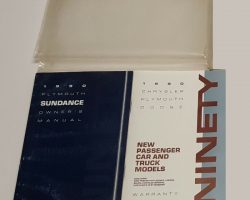 1990 Plymouth Sundance Owner's Manual Set