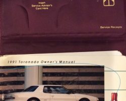 1991 Oldsmobile Toronado Owner's Manual Set