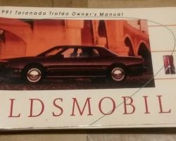 1991 Oldsmobile Toronado Trofeo Owner's Manual