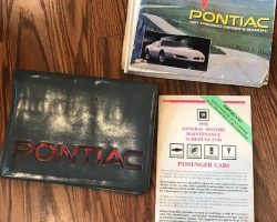 1991 Pontiac Firebird & Trans Am Owner's Manual Set