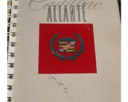 1992 Cadillac Allante Owner's Manual