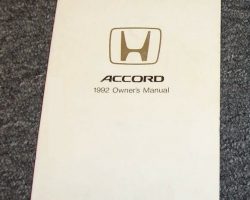 1992 Honda Accord Wagon Owner's Manual