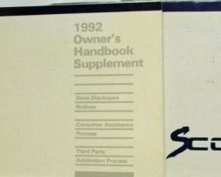 1992 Hyundai Scoupe Owner's Manual Set