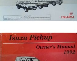 1992 Isuzu Pickup Owner's Manual Set