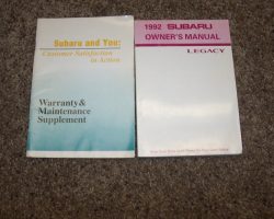 1992 Subaru Legacy Owner's Manual Set