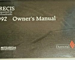1992 Mitsubishi Precis Owner's Manual