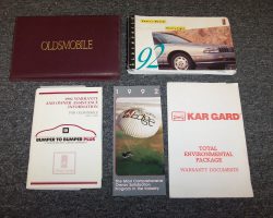 1992 Oldsmobile Ninety-Eight Owner's Manual Set
