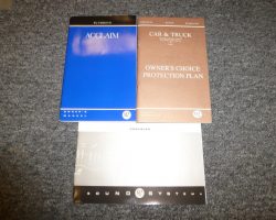1992 Plymouth Acclaim Owner's Manual Set