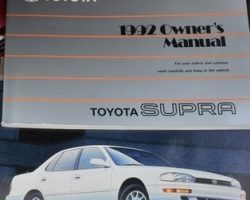 1992 Toyota Supra Owner's Manual Set