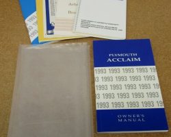 1993 Plymouth Acclaim Owner's Manual Set