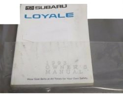 1993 Subaru Loyale Owner's Manual Set