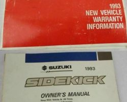 1993 Suzuki Sidekick Owner's Manual Set
