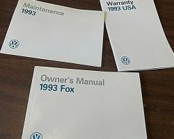 1993 Volkswagen Fox Owner's Manual Set