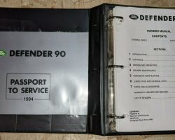 1994 Land Rover Defender 90 USA Edition Owner's Manual Set