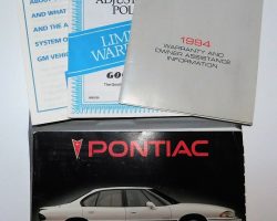 1994 Pontiac Bonneville Owner's Manual Set