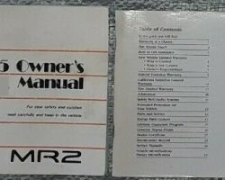 1995 Toyota MR2 Owner's Manual Set