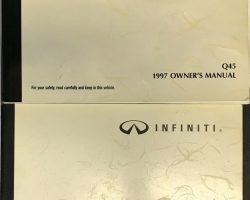 1997 Infiniti Q45 Owner's Manual Set