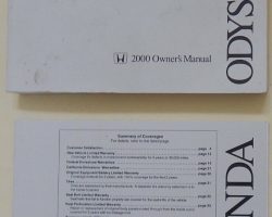 2000 Honda Odyssey Owner's Manual Set