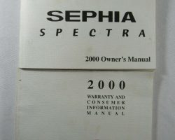 2000 Kia Sephia, Spectra Owner's Manual Set