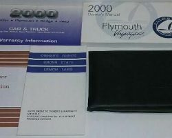 2000 Plymouth Voyager Owner's Manual Set