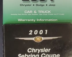 2001 Chrysler Sebring Coupe Owner's Operator Manual User Guide Set