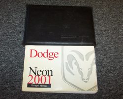 2001 Dodge Neon Owner's Operator Manual User Guide Set