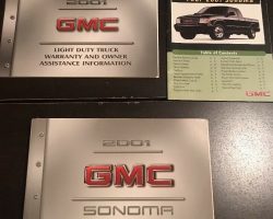 2001 GMC Sonoma Owner's Manual Set