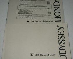 2001 Honda Odyssey Owner's Manual Set