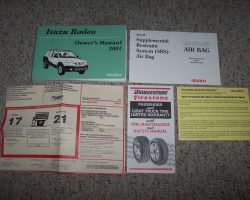 2001 Isuzu Rodeo Owner's Manual Set