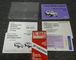 2001 Isuzu Rodeo Sport Owner's Manual Set