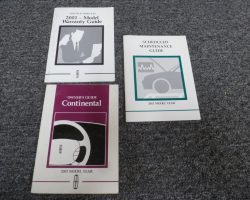 2001 Lincoln Continental Owner's Operator Manual User Guide Set