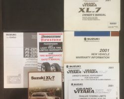 2001 Suzuki Grand Vitara XL-7 Owner's Manual Set