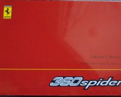 2002 Ferrari 360 Spider Owner's Manual