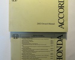 2002 Honda Accord Sedan Owner's Manual Set