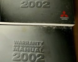 2002 Mitsubishi Montero Owner's Manual Set