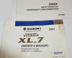 2002 Suzuki Grand Vitara XL-7 Owner's Manual Set