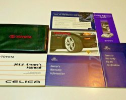 2002 Toyota Celica Owner's Manual Set
