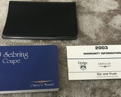 2003 Chrysler Sebring Coupe Owner's Operator Manual User Guide Set