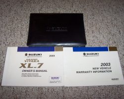 2003 Suzuki Grand Vitara XL-7 Owner's Manual Set