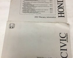 2003 Honda Civic Hybrid Owner's Manual Set