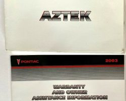 2003 Pontiac Aztek Owner's Manual Set