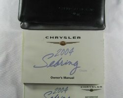 2004 Chrysler Sebring Coupe Owner's Operator Manual User Guide Set