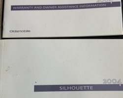 2004 Oldsmobile Silhouette Owner's Manual Set
