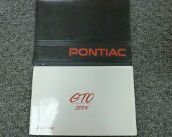 2004 Pontiac GTO Owner's Manual Set