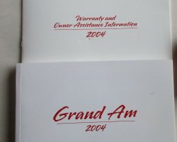 2004 Pontiac Grand Am Owner's Manual Set