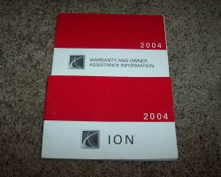 2004 Saturn Ion Owner's Manual Set