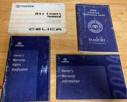 2004 Toyota Celica Owner's Manual Set