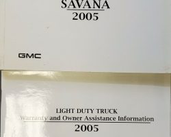 2005 GMC Savana Owner's Manual Set