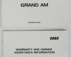 2005 Pontiac Grand Am Owner's Manual Set